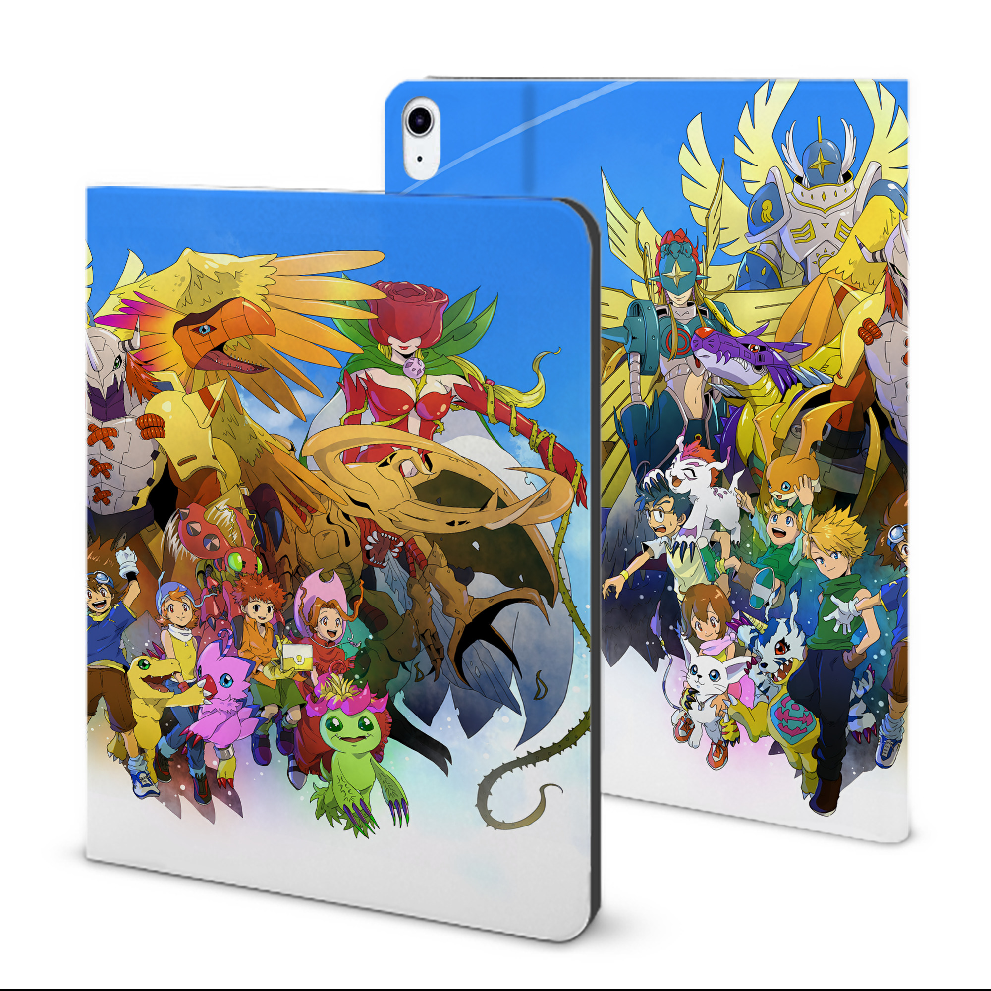 （画像用） Digimon デジタルモンスター/デジモン IPad ケース ブック型 PUレザー TPU 耐衝撃 軽量 薄型 ペン収納なし 全面保護 IPad 各モデル対応